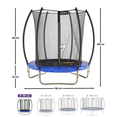 Trampoline Rond D. 180cm Avec Filet De Sécurité Intérieur - Fpr 180