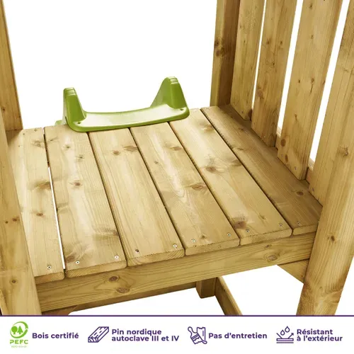Aire De Jeux Bois Enfant : Plateforme 90 Cm Avec Toboggan Walli