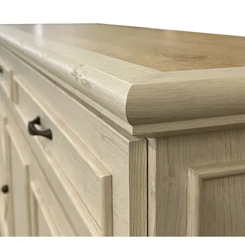 Buffet 4 portes/ 3 tiroirs COSTAL Imitation chêne clair vieilli