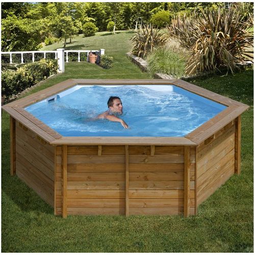 Piscine Rainurée Languette Hexag. 33750  33750 Ø395 X 117 Cm Bois
