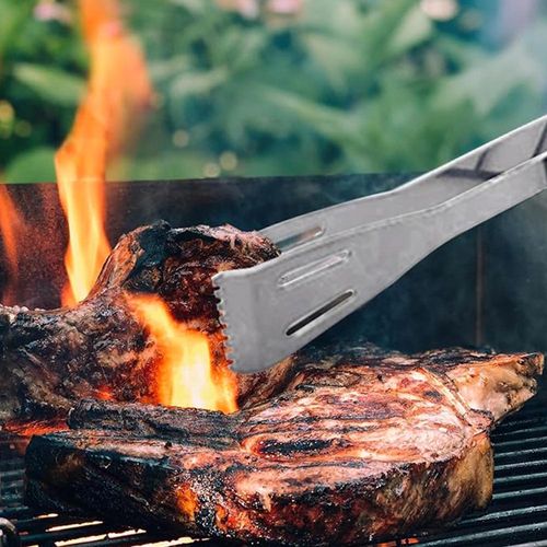 Pinces De Cuisine En Acier Inoxydable - Lot De 2 - 30 Cm De Long - Pour Barbecue, Rôtisserie, Cuisson - Mâchoires Incurvées Et Droites - Poignée Antidérapante - 5