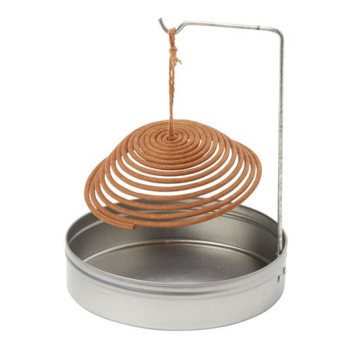 3 Spirales Encens Citronnelle + Support Inox – Anti-moustique Extérieur