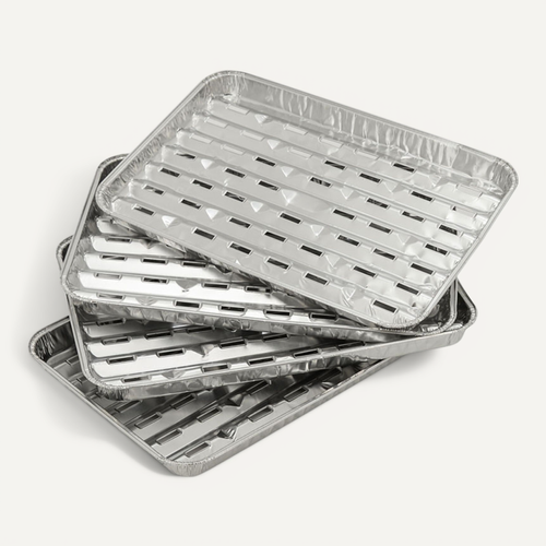 Lot De 12 Barquettes Aluminium 35x22 Cm – Spécial Barbecue
