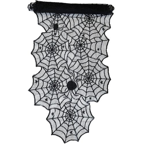 Chemin De Table Halloween, Noir, 33 X 18 Cm, Motif Fantômes, Citrouilles, Boo, En Polyester Pour Decoration De Maison Et De Fete 98212346