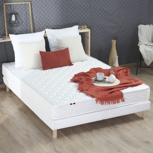 Sommier Tapissier A Lattes Blanc 160x200