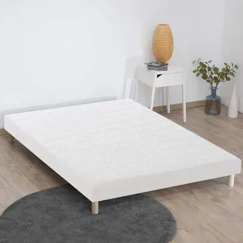Sommier Tapissier A Lattes Blanc 160x200