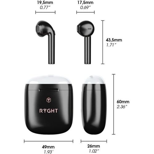 Ecouteurs Sans Fil Bluetooth - Janta - Noir