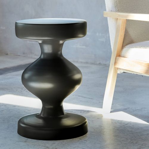 Bout De Canapé En Métal. Noir. Hawa 29.5 X H 47cm