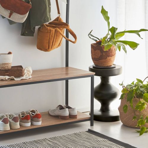 Bout De Canapé En Métal. Noir. Hawa 29.5 X H 47cm