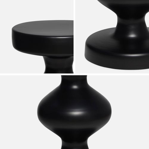 Bout De Canapé En Métal. Noir. Hawa 29.5 X H 47cm