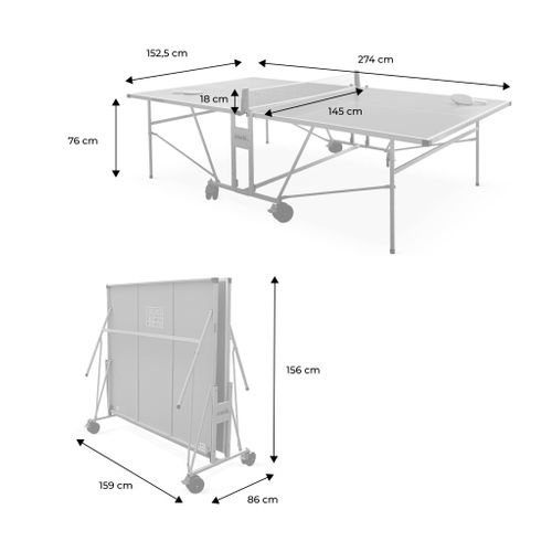 Table De Ping Pong Outdoor. Avec 2 Raquettes Et 3 Balles. Pour Utilisation Extérieure + Housse En