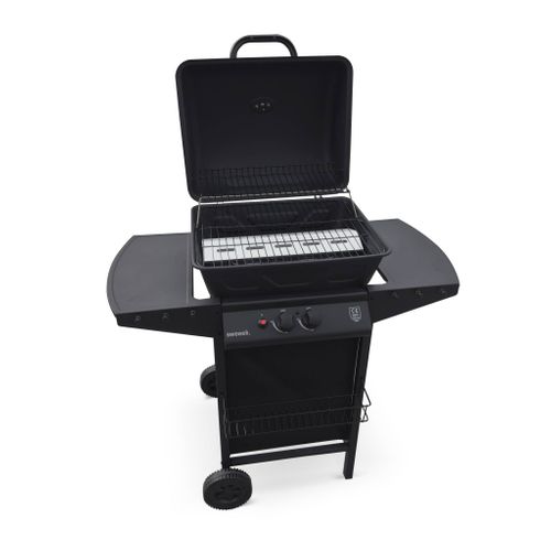 Barbecue Au Gaz - Aramis -  Cuisine Extérieure 2 Brûleurs Avec Tablettes Latérales Et Thermomètre