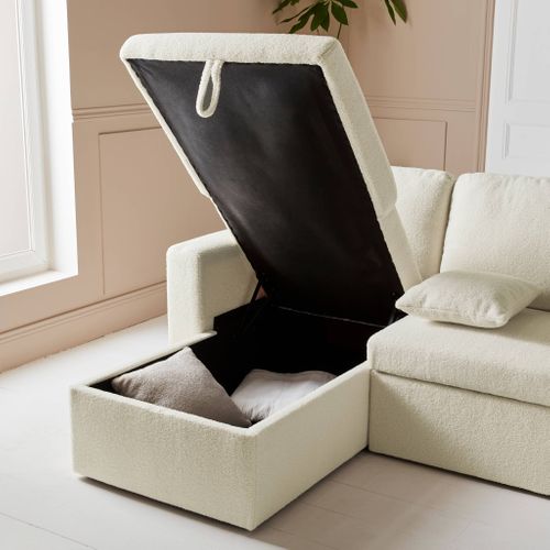 HABITAT - Canapé 3 Places En Tissu Bouclette Avec Dossier Avance-recule