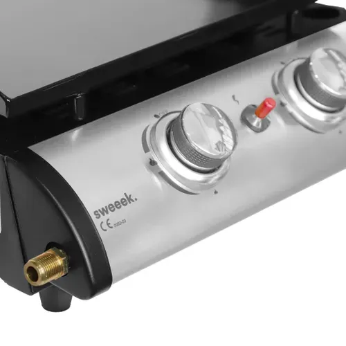 Plancha Au Gaz 2 Brûleurs - Porthos - 5 Kw. Barbecue. Cuisine Extérieure. Plaque émaillée. Inox