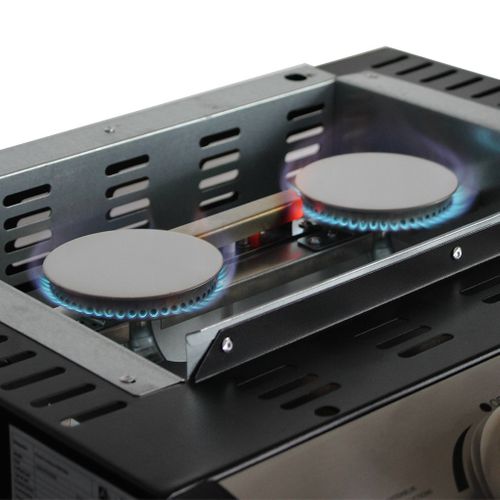 Plancha Au Gaz 2 Brûleurs - Porthos - 5 Kw. Barbecue. Cuisine Extérieure. Plaque émaillée. Inox