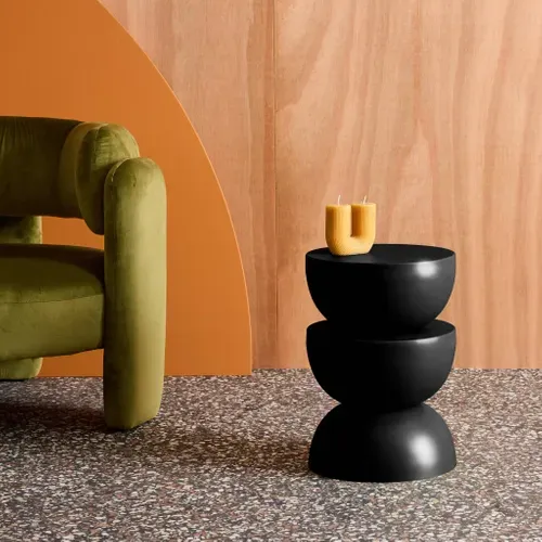 Bout De Canapé En Métal Noir. Coumba 32 X H 46.5cm