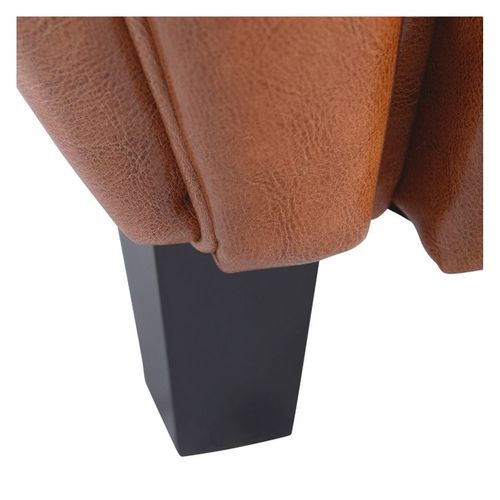 Fauteuil Camel En Croute De Cuir Enduite - Club