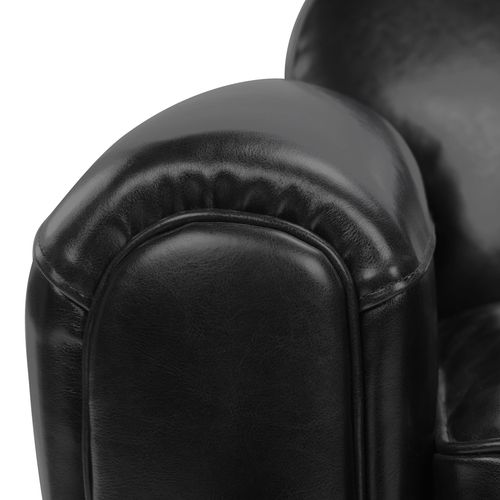 Fauteuil Noir En Croute De Cuir Enduite - Club