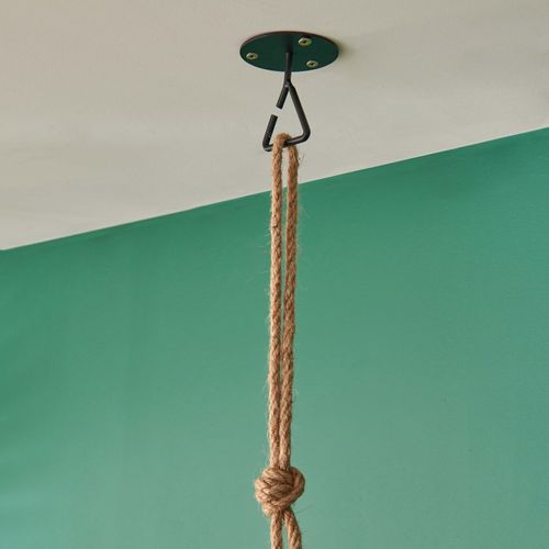 Penderie Suspendue Bois L100cm Noir Avec Corde Lexy