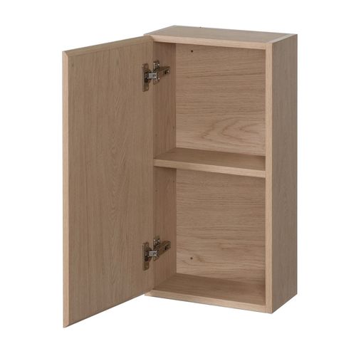 Meuble De Rangement Suspendu Will - Meuble Haut Salle De Bain 1 Porte - Décor Chêne