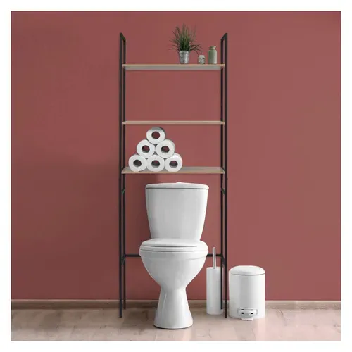 Meuble WC Pont De Rangement Étagère WC Bois Et Métal Sao