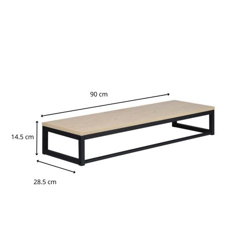 Penderie étagère Murale Bois Et Métal L90 Cm Grif Métal Noir Et Bois