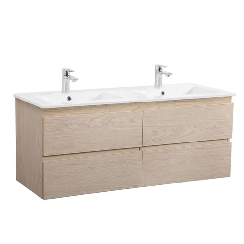 Meuble Double Vasque Sorrento Suspendu Avec Plan Céramique 120cm
