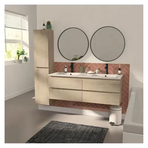 Meuble Double Vasque Sorrento Suspendu Avec Plan Céramique 120cm