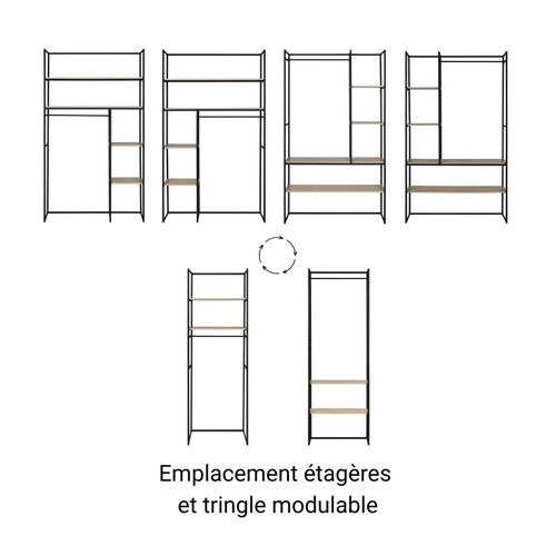 Ensemble De Portants Vêtements Bois Et Métal Ashton - Lot De 4