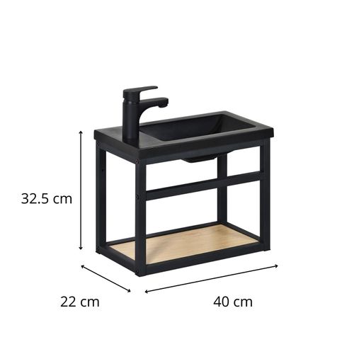 Meuble Lave-mains Gain De Place Avec Vasque Résine 40x32.5cm