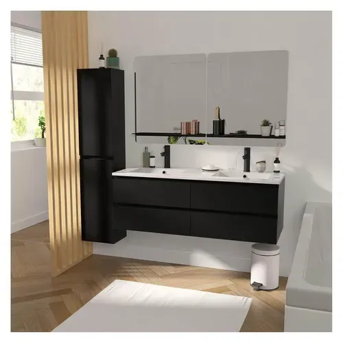 Meuble Double Vasque Sorrento Suspendu Avec Plan Céramique 120cm