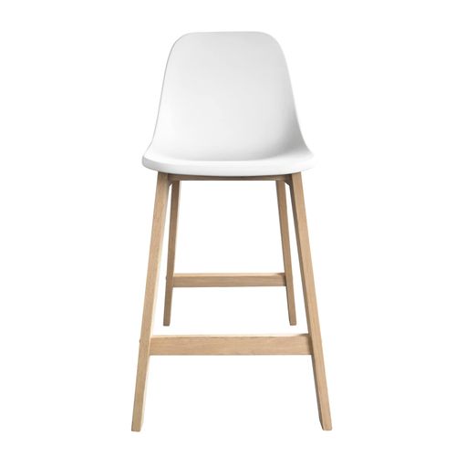 Lot De Chaises D'ilot Et Bar Elios En Chêne Avec Assise Plastique 65cm