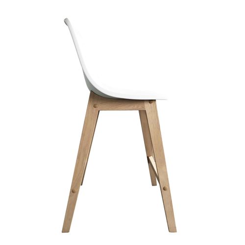 Lot De Chaises D'ilot Et Bar Elios En Chêne Avec Assise Plastique 65cm