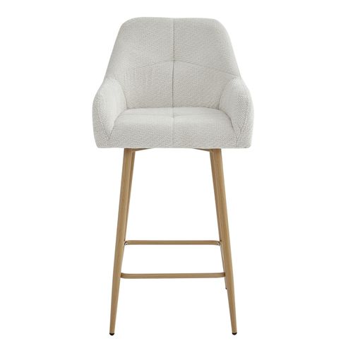 Lea-fauteuil De Bar En Tissu Ikon Coloris Lin Et Métal Chêne (x2)