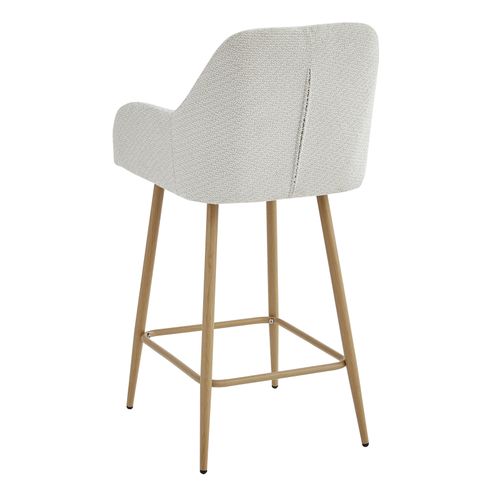 Lea-fauteuil De Bar En Tissu Ikon Coloris Lin Et Métal Chêne (x2)