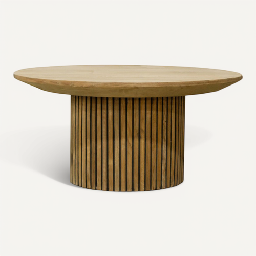 Piana-table Basse Ronde D80 Cm En Teck Massif