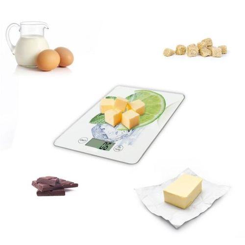 Balance De Cuisine Électronique Fine, Plateau Verre, 5 Kg, Précision 1 G, Citron