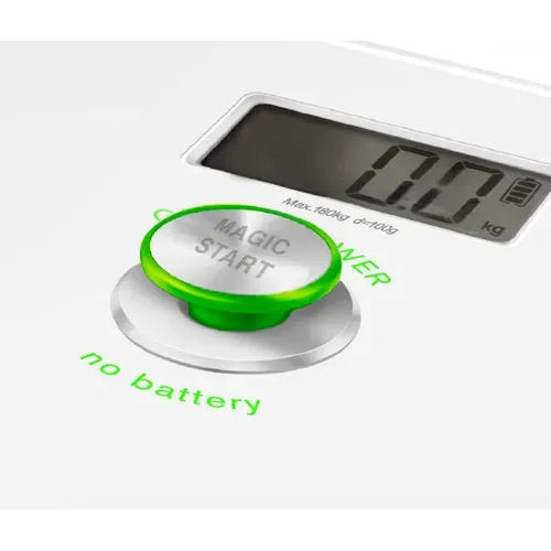 Pèse-personne électronique Sans Pile 180kg/100g Blanc - 8154