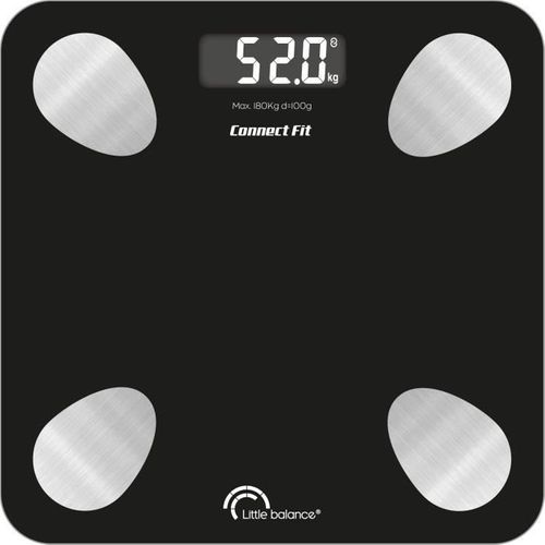 Pèse-personne - 8685 - Kit Duo Connect Fit - Impédancemètre + Corde à Sauté - 190 Kg/100 G - Noir