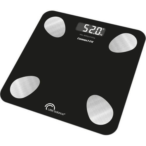 Pèse-personne - 8685 - Kit Duo Connect Fit - Impédancemètre + Corde à Sauté - 190 Kg/100 G - Noir