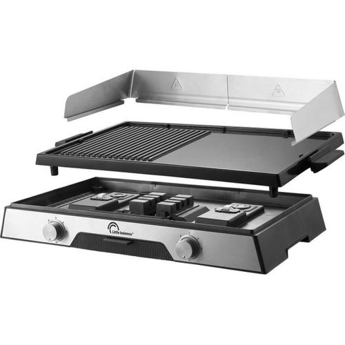 Plancha Électrique 2200 W 50 X 30 Cm 2 Zones Grill Et Plancha