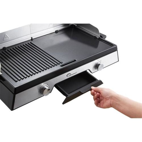 Plancha Électrique 2200 W 50 X 30 Cm 2 Zones Grill Et Plancha