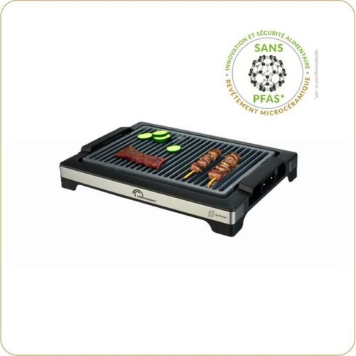 Barbecue Électrique De Table Easy 2000w – Surface 38 X 25 Cm, Inox Micro-céramique