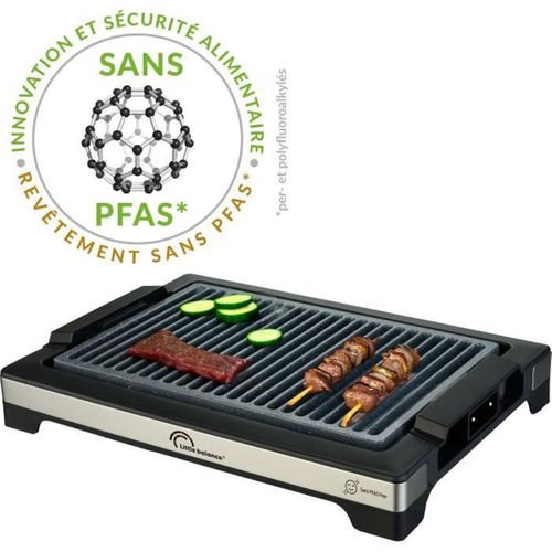 Barbecue Électrique De Table Easy 2000w – Surface 38 X 25 Cm, Inox Micro-céramique