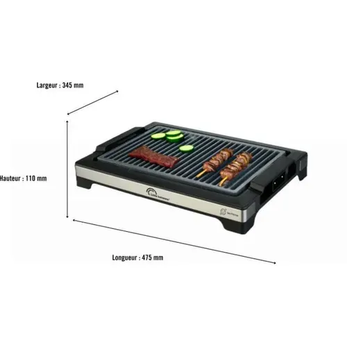 Barbecue Électrique De Table Easy 2000w – Surface 38 X 25 Cm, Inox Micro-céramique