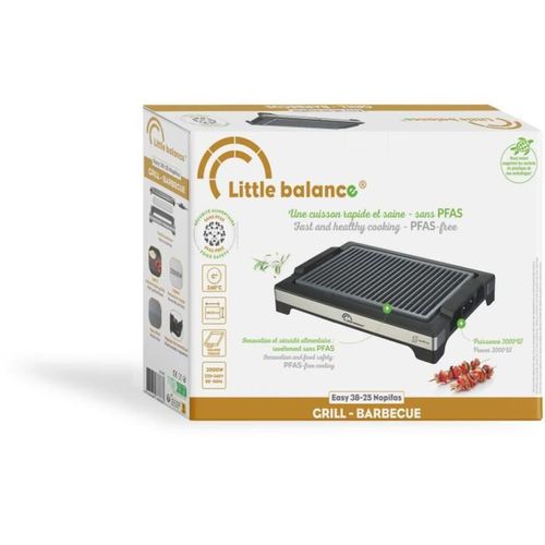 Barbecue Électrique De Table Easy 2000w – Surface 38 X 25 Cm, Inox Micro-céramique
