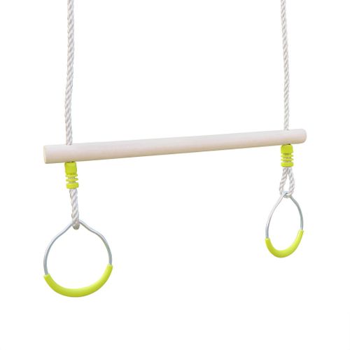Trapèze Bois Avec Paire D’anneaux Métal Pour Portique De 2 À 2.5m. Agrès Balançoire. Accessoire