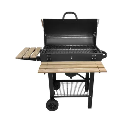 Barbecue Américain Charbon De Bois - Serge Noir - Smoker Américain Avec Aérateurs. Récupérateur De