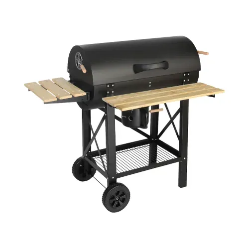 Barbecue Américain Charbon De Bois - Serge Noir - Smoker Américain Avec Aérateurs. Récupérateur De