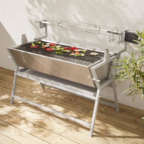 Rôtissoire électrique Inclinable - Mathurin Inox - Tournebroche. Barbecue Au Charbon De Bois À